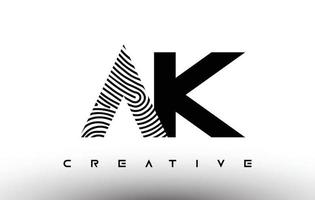 ak vingerafdruk zebra brief logo ontwerp. ak-logo met vingerafdruk creatief pictogram vector