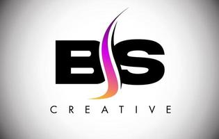 bs letter logo-ontwerp met creatieve shoosh en moderne look vector