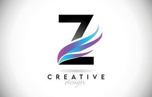 letter z-logo met creatieve verloop-swooshes. creatieve elegante letter z met kleurrijke vector icon