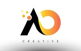oa zwart oranje letter logo ontwerp. oa icoon met stippen en bubbels vector logo