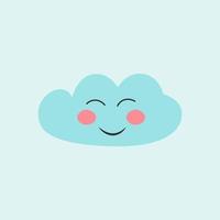 schattige wolk platte vectorillustratie vector