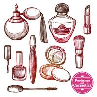 Cosmetica Set Hand getrokken stijl vector