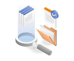 zoek gegevens informatie in documenten vector