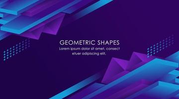 creatieve geometrische 3D-vormen abstracte paarse technologie analytics zakelijke achtergrond vector