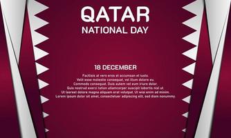 qatar nationale dag achtergrond. 18 dec. kopieer ruimte gebied. wenskaart, banner, vectorillustratie. met de nationale vlag van qatar. premium en luxe design vector