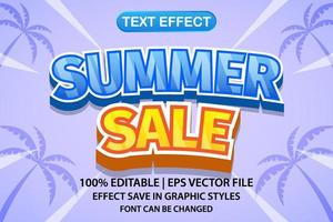 zomeruitverkoop 3d bewerkbaar teksteffect vector