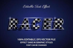 racer 3d bewerkbaar teksteffect vector