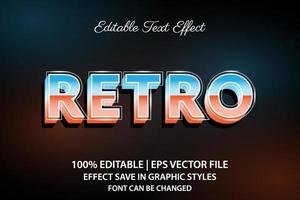 retro 3D bewerkbaar teksteffect vector