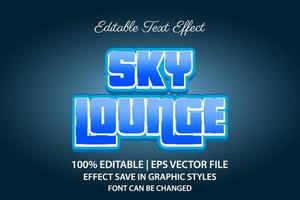 sky lounge 3d bewerkbaar teksteffect vector