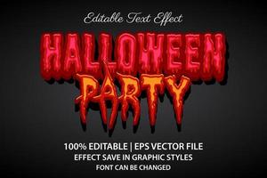 Halloween-feest 3d bewerkbaar teksteffect vector