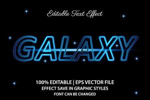 galaxy 3d bewerkbaar teksteffect vector