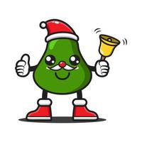 leuke cartoon avocado die kerst viert vector