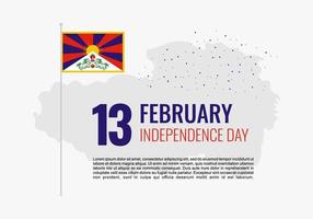 tibet onafhankelijkheidsdag achtergrond op 13 februari. vector