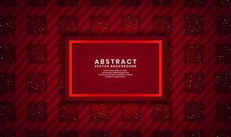3D-rode luxe abstracte achtergrond, overlappende laag op donkere ruimte met glitter willekeurige stippen effect decoratie. moderne sjabloonelement toekomstige stijl voor flyer, banner, omslag, brochure of bestemmingspagina vector