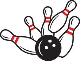 bowling pinnen en bal vector