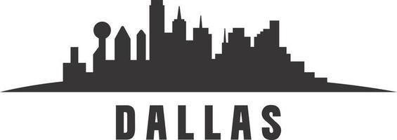 dallas skyline silhouet vector