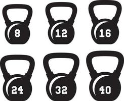 kettlebell set vector