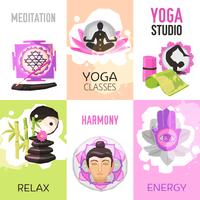 yoga poster set vector