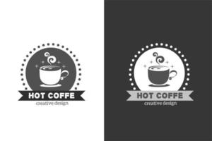 hete koffie logo ontwerp gratis vector