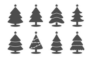 eenvoudig kerstboompictogram op witte achtergrond vector