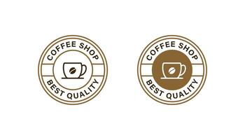 coffeeshop logo badge stempel vector ontwerp