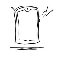 doodle handgetekende telefoon illustratie vector