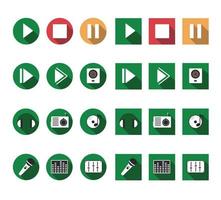 muziek- en mediaspeler applicatie icon set vector