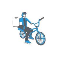 coole bmx-man met een blanco papier vector