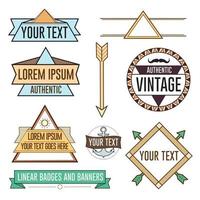 kleurrijke badges emblemen labels en items set vector