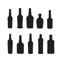 alcoholische dranken en dranken fles vector silhouet illustratie pack