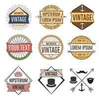 vintage hip logo of sticker label vector illustraitons