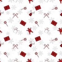 rode kerst object silhouet vector herhalingspatroon gemaakt op een witte achtergrond, scherpgerande kerst object herhalingspatroon.