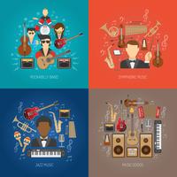 Muziek Ontwerp Concept Set vector