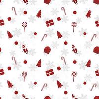 ronde rand kerst object herhalingspatroon gemaakt in opnieuw kleur op een witte achtergrond, naadloze kerst patroon. vector