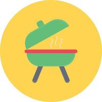 gegrilde bbq cirkel platte pictogram vector