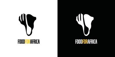 het voedselwoordlogo voor Afrika is eenvoudig en uniek vector