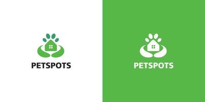 het eenvoudige en moderne logo-ontwerp voor huisdierenvlekken is geschikt voor de huisdierenindustrie! vector