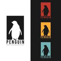 verzameling pinguïnlogo's in verschillende kleuren. vector illustratie