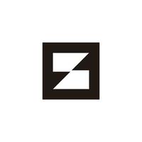 abstracte letter s vierkante tegel zwart wit logo vector