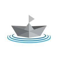 papier schip boot gradiënt 3d symbool logo vector
