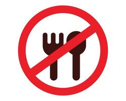 nee of stop voedsel gevaar waarschuwingsbord of symbool vector kunst illustratie
