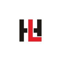 eenvoudige letter hl vierkante geometrische kleurrijke logo vector