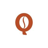 letter q koffieboon logo vector