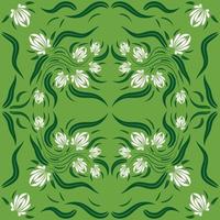 bloemen folk damast patroon fantasie bloemen geometrische fantasie vector