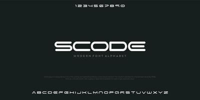 scode abstracte moderne stedelijke alfabetlettertypen. typografie sport, eenvoudig, technologie, mode, digitaal, toekomstig creatief logo-lettertype. vector illustratie