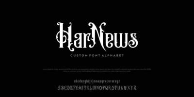 harnews vintage retro klassiek lettertype set vectorillustratie vector