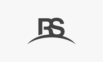 gebogen letter rs logo concept op witte achtergrond. vector