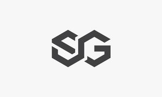 SG logo brief geïsoleerd op een witte achtergrond. vector