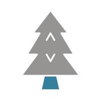 kerstboom glyph twee kleuren icoon vector