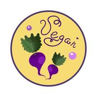 vectorlogo voor veganistische producten, veganistische sticker vector